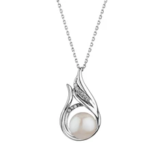 Колие с бяла перла SH3024NW Swan Pearls